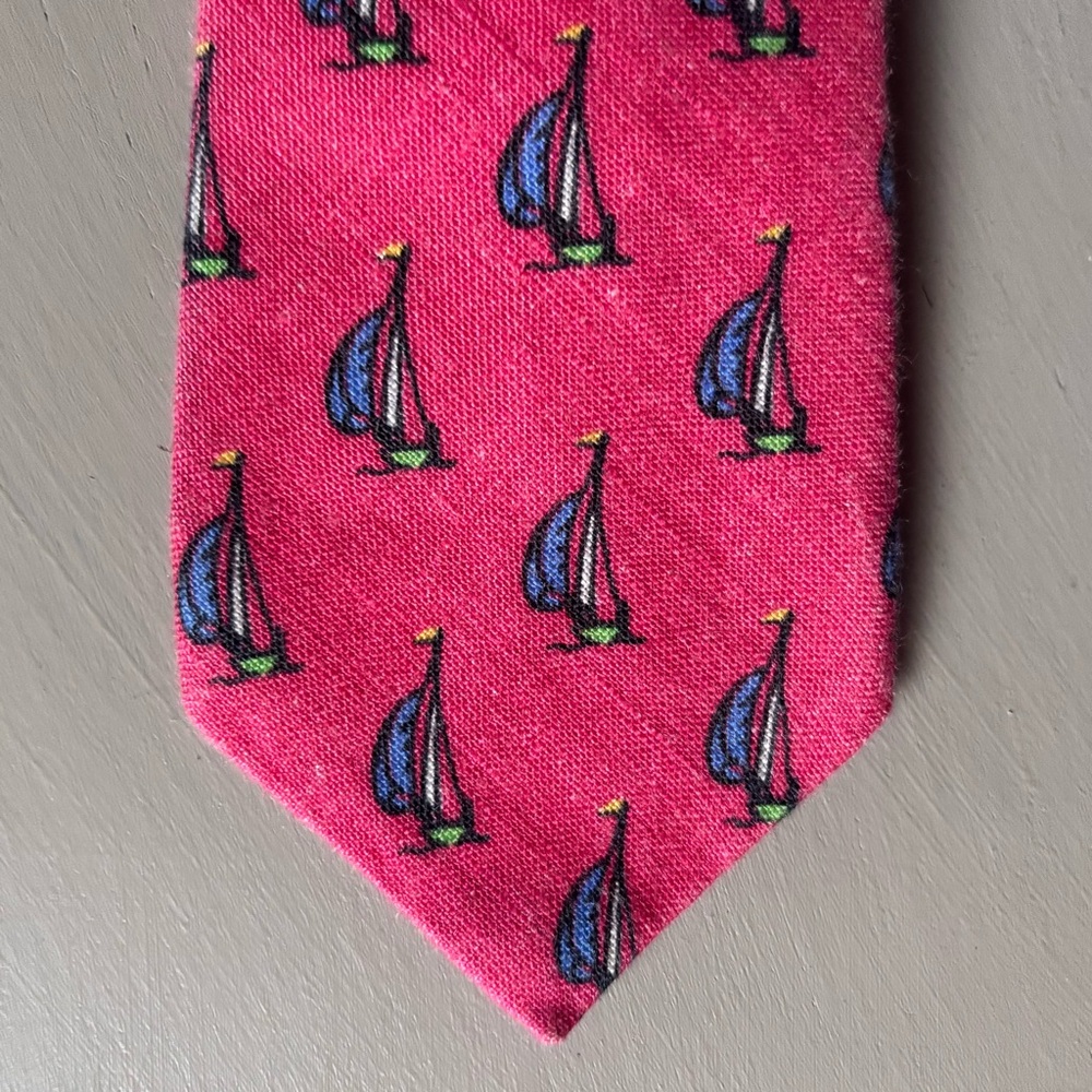 POLO Ralph Lauren Linen Sailboat Embroidered Necktie - Picture 3 of 5